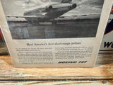 Vintage 1963 Boeing 727 Original Magazine Advertisement