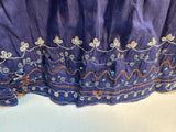 Overdrive Long Sleeve Boho Y2K Cotton Top- size 5 Embroidered Sequin Gauzy Navy