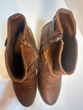 Bare Traps Brown Ankle Bootie Womens Size 9 1/2M Boots Slouch Buckle Side Zip Pre-owned