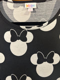 Lula Roe Comfortable Disney Minnie Mouse Black White T-Shirt Top Size S