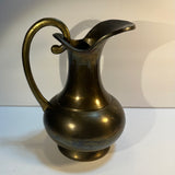 Vintage Brass Water Jug Pitcher Ewer Carafe Vase Traditional India Boho Eclectic 8"