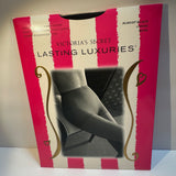 Victoria's Secret LASTING LUXURIES Sheer Control Top Almost Black Pantyhose Lg