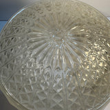 Ceiling Light Shade Milk Glass Clear Prismatic Vintage Art Deco MCM 8”