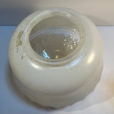 Ceiling Light Shade Milk Glass Clear Prismatic Vintage Art Deco MCM 8”