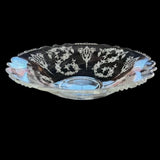 Vintage Tiffin Cherokee Rose Lg Console Bowl VTG Etched Glass Centerpiece Salad Fruit
