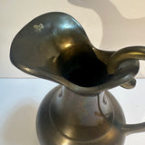 Vintage Brass Water Jug Pitcher Ewer Carafe Vase Traditional India Boho Eclectic 8"