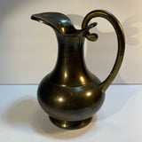 Vintage Brass Water Jug Pitcher Ewer Carafe Vase Traditional India Boho Eclectic 8"