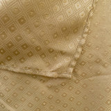 Vintage 60” X 96” Polyester Tablecloth Golden Earth Tone Diamond Pattern Permanent Press