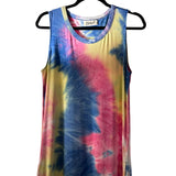 Born to Be Wild Tie Dye Sleeveless Stretchy Soft Maxi Tank Dress by Cheekys Pockets Beach Boho Festival
