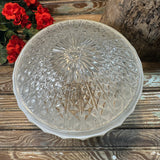 Ceiling Light Shade Milk Glass Clear Prismatic Vintage Art Deco MCM 8”