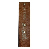 Justin Brown Cowhide Leather Belt USA Pre-owned Silver Tone Embellishments 30