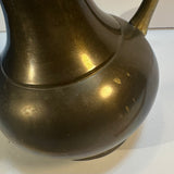 Vintage Brass Water Jug Pitcher Ewer Carafe Vase Traditional India Boho Eclectic 8"