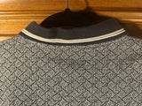 Pierre Cardin Polo Shirt Mens Cotton Poly Black White Weave Short Sleeve Size L