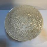 Ceiling Light Shade Milk Glass Clear Prismatic Vintage Art Deco MCM 8”