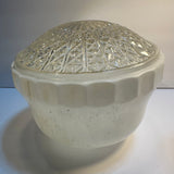 Ceiling Light Shade Milk Glass Clear Prismatic Vintage Art Deco MCM 8”