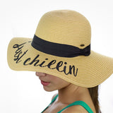 C C Company Women’s Adjustable Sun Hat Just Chillin Wide Floppy Brim New