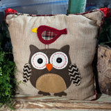 Vintage Owl Throw Pillow