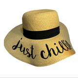 C C Company Women’s Adjustable Sun Hat Just Chillin Wide Floppy Brim New
