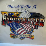 Proud To Be A Firefighter Americas Bravest VTG 1999 Iron On Shirt Transfer
