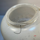 Ceiling Light Shade Milk Glass Clear Prismatic Vintage Art Deco MCM 8”