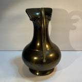 Vintage Brass Water Jug Pitcher Ewer Carafe Vase Traditional India Boho Eclectic 8"
