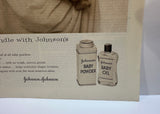 Vintage 1959 Original Magazine Advertisement Ad Johnson Baby Powder Oil Mother Baby