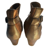 Bare Traps Brown Ankle Bootie Womens Size 9 1/2M Boots Slouch Buckle Side Zip Pre-owned