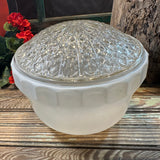 Ceiling Light Shade Milk Glass Clear Prismatic Vintage Art Deco MCM 8”