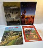 Lot Of 4 Vintage Books Tower London Canterbury Dover Castle Hampton Court Palace England