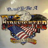 Proud To Be A Firefighter Americas Bravest Vintage 1999 Iron On Shirt Transfer