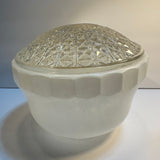 Ceiling Light Shade Milk Glass Clear Prismatic Vintage Art Deco MCM 8”