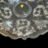 Vintage Tiffin Cherokee Rose Lg Console Bowl VTG Etched Glass Centerpiece Salad Fruit