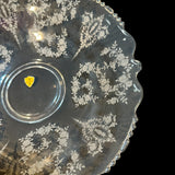Vintage Tiffin Cherokee Rose Lg Console Bowl VTG Etched Glass Centerpiece Salad Fruit