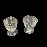 Vintage Tiffin Fuchsia Cream Sugar Etched Crystal Vintage Tea Coffee Tableware Serveware