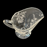 Vintage Tiffin Fuchsia Cream Sugar Etched Crystal Vintage Tea Coffee Tableware Serveware