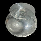 Vintage Seneca Glass Grape Vine Etched Low Stemmed Footed Clear Compote Bowl Dish 6"