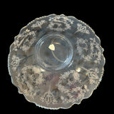 Vintage Heisey Gardenia Rose Serving Bowl Platter 12.5” Vintage Clear Etched Glass