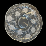Vintage Heisey Gardenia Rose Serving Bowl Platter 12.5” Vintage Clear Etched Glass