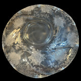 Vintage Heisey Gardenia Rose Serving Bowl Platter 12.5” Vintage Clear Etched Glass