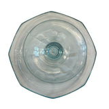 Vintage Blue  Art Glass Pedestal Compote Candy Nut Dish Bowl Vintage 6.75”