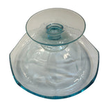 Vintage Blue  Art Glass Pedestal Compote Candy Nut Dish Bowl Vintage 6.75”