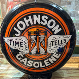 Johnson Gasolene Reproduction Gas Pump Globe Glass Lens Petroliana Gasoline New