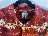 Roundtree & Yorke Hawaiian Hibiscus Tropical Button Front Shirt Size L Cotton
