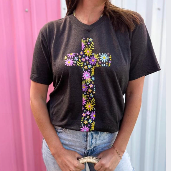 Floral Cross T-Shirt
