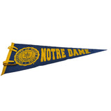 Vintage Blue University Notre Dame Fighting Irish Pennant Banner Felt Wool 29"