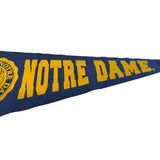 Vintage Blue University Notre Dame Fighting Irish Pennant Banner Felt Wool 29"