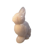 Mosser Crown Tuscan Pink Glass Sitting Bunny Rabbit Figurine USA New