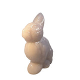Mosser Crown Tuscan Pink Glass Sitting Bunny Rabbit Figurine USA New