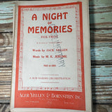 Antique A Night of Memories Fox Trot Orchestra Sheet Music