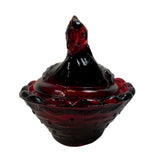 Roses Closet Mini Ruby Red Glass Hen On Nest Salt Cellar GLOWS Decorative Collectible New